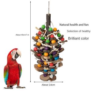 Orta büyük papağan malzemeleri Log Gnawing dize yırtılma sıkıntı için dayanıklı kuş oyuncak taşlama kafes dekorasyon - Product Image 1