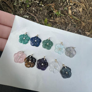 Handgemaakte eenvoudige hoogwaardige blauwe amazoniet ketting, grensoverschrijdend populair, bloemvormige hanger van natuursteen voor een jubileum - Product Image 3