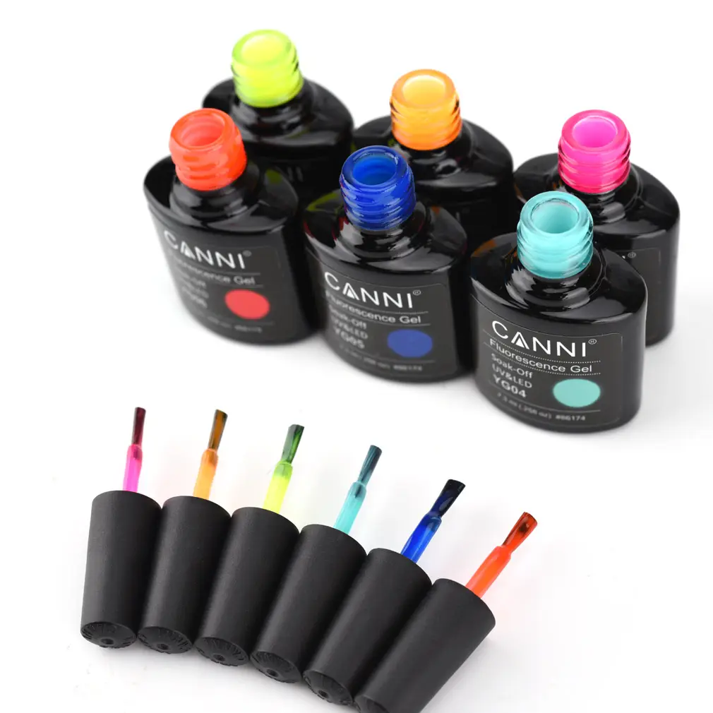CANNI New Popular Glow In Dark Nail Gel Polish With Lamp Soak Off UV/LED Fluorescence Color Nail Gel