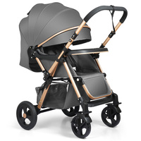 Poussettes pour bébés de luxe légères Poignée réversible avec cadre en fer et roues en caoutchouc Cocheces de voyage Para Bebes Buggy Prams