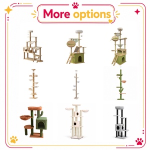 BSCI Premier Pet Product Manufacturer Small Beige Corduroy Fabric Sisal Tower with <b>Top</b> Sleeping Bed Small Space <b>Cat</b> Tree - Product Image 2