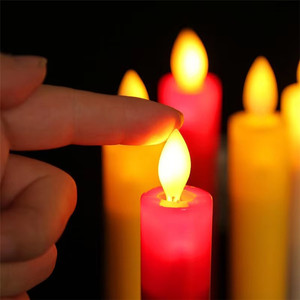 Parafin balmumu pil işletilen pil işletilen alevsiz ince titreşimsiz Led konik mum - Product Image 1