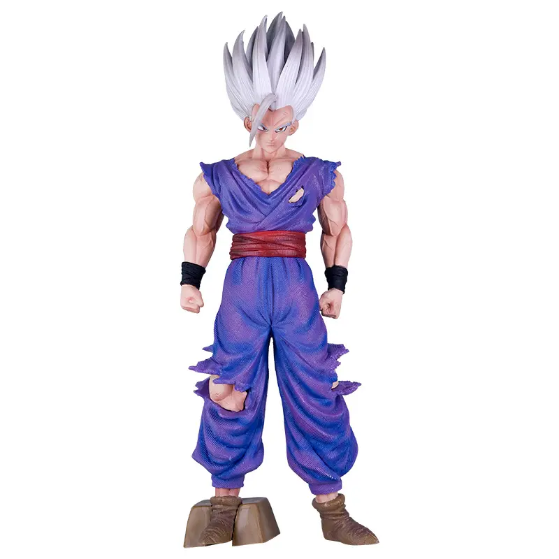 GK seri Dragon Ball Super di sini 33.5cm Beast Gohan tokoh rambut putih berdiri Figurine Model Anime ornamen perifer