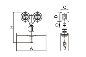 Top cửa theo dõi chuối trượt treo cửa phù hợp Bánh xe lăn - Product Image 3