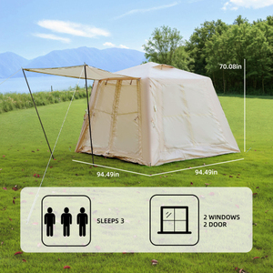 Carpa MQ para 3-4 Personas, Tela Oxford, 2000-3000mm, Impermeable, Envío desde Almacén en EE. UU., Oferta de Verano 2026, Diseño Espacial Regularizado, Resistente al Viento - Product Image 3