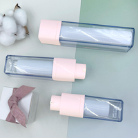 15 ml 30 ml 50 ml bouteille d'essence carrée à tête de presse à rotation cachée émulsion bouteille sans air