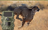 Caméra de chasse 1080P, caméra de surveillance avec vision nocturne IR, détection de mouvement 4 zones, étanche, pour la faune et le gibier