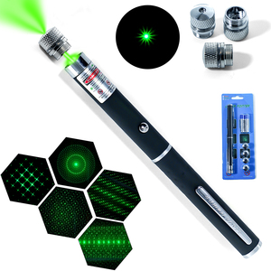 <span class=keywords><strong>5</strong></span> 스타 패턴 헤드가 있는 녹색 레이저 포인터 펜 비용 효율적인 디자인, 재미, 선물 및 대량 주문을 위한 배터리 전원 공급 - Product Image 1