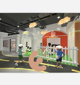 Eibele diseño personalizado mini niños fingen ciudad patio interior con casa de juegos de rol y señal de tráfico para chico café hotel centro comercial - Product Image 4