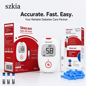 Monitor de Glucosa en Sangre por Voz AQ, Automático, Sin Codificación, Glucómetro de Alta Precisión para Uso Doméstico, Kit de Prueba de <span class=keywords><strong>Diabetes</strong></span> con Tiras - Product Image 2