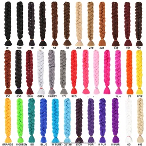 Extensiones de <span class=keywords><strong>pelo</strong></span> sintético trenzado africano de 24 pulgadas al por mayor <span class=keywords><strong>trenzas</strong></span> de colores graduales rectas sedosas de muchos colores - Product Image 6