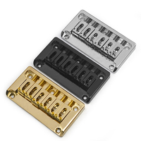 Jembatan Gitar Hardtail Logam dengan Dinding Samping 82x44MM-10.5 untuk Gitar Elektrik 6 Senar Body Through Hitam/Emas/Krom