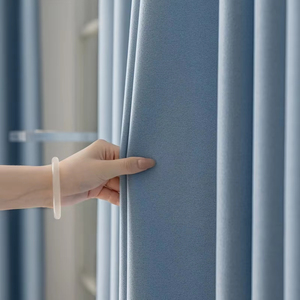 Tela de cortinas de poliéster de lujo de Color azul opaco alto de estilo moderno para sala de estar, ventanas de dormitorio de Hotel - Product Image 1