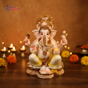 Figura de Resina Hecha a Mano del Dios Ganesha de Nirmala Handicrafts, Decoración Religiosa Tradicional para Mesa, Hogar, Templo, Diwali, Inauguración de Casa - Product Image 2