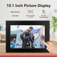 Pantalla IPS de 10,1 pulgadas Marco de foto y video digital Pantalla táctil habilitada para WiFi Formato de audio MP3 de plástico