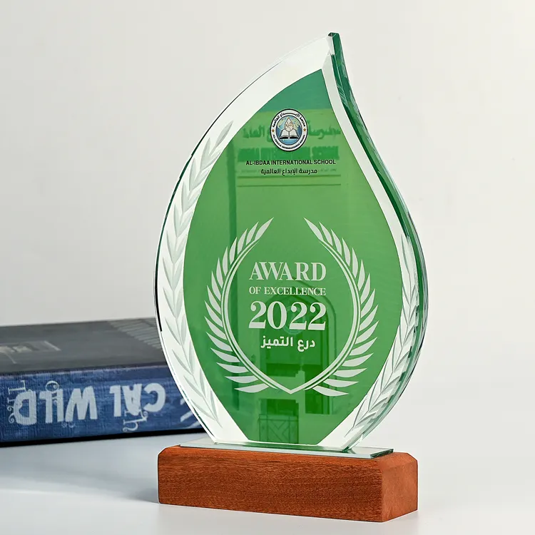Trophée personnalisé brillant et trophée vierge en forme de goutte d'eau, trophée personnalisé adapté à diverses cérémonies de remise de prix