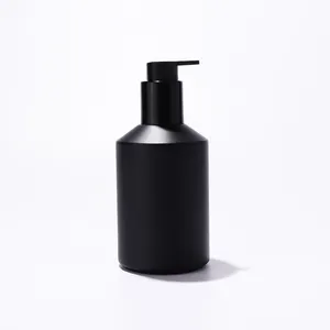 Wholesale Custom Logo Round Pump Glass Bottle Black 100 120 200 300 Ml Empty Lotion Glass Bottle With Box