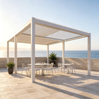 Pergola bioclimatique moderne rétractable en aluminium à commande à distance pour jardin et terrasse