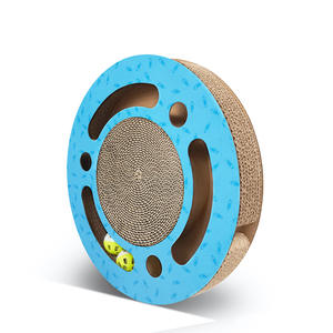 Personalizado 2 em 1 Rodada Grande Scratch Pad De Papelão com Trilha De Brinquedo <span class=keywords><strong>Cat</strong></span> Coçar Pads <span class=keywords><strong>Cat</strong></span> Play Board - Product Image 1