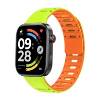 Bracelet en silicone magnétique respirant bicolore à trous pour Mi Band 8/9/10 Pro Redmi Watch 4/5/6, bracelet de sport souple