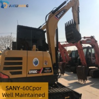 Excavatrice sur chenilles Sany SY60C Pro d'occasion, mini-pelle hydraulique améliorée de 6 tonnes fabriquée en Chine, pour l'aménagement paysager et la construction agricole