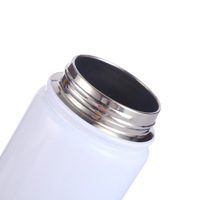 Gobelet isotherme double paroi en acier inoxydable 304 de 16 oz, rond, avec couvercle à paille, finition mate, léger et anti-fuite