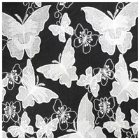 Dernière Nouveauté : Tissu de Robe de Mariée en Soie de Lait Écologique Brodé de Papillons 3D en Dentelle Blanche et Maille