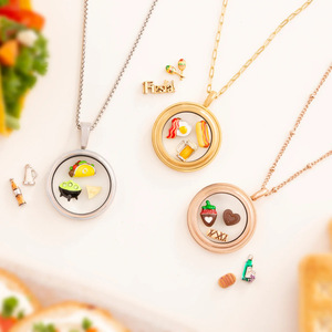 Nouveaux accessoires de bricolage, design rond ouvert, boîte à photos, pendentif collier pour femmes, bijoux - Product Image 1