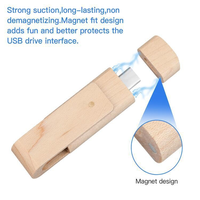 Unidad USB Giratoria de Madera Creativa Tipo C2 Integrada para Teléfono Móvil con Función de Grabado para Logotipo
