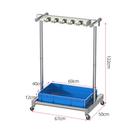 Organisateur d'outils de nettoyage de sol pour balcon Support de balai à vadrouille en acier inoxydable Étagères mobiles Support de rangement