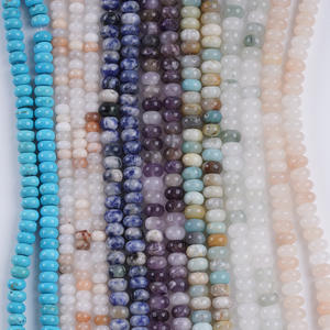 ลูกปัดคริสตัลเทอร์ควอยซ์ธรรมชาติหลายเม็ด รูปทรงแบนกลม แยกเป็นเส้นสำหรับทำสร้อยคอ DIY คริสตัลธรรมชาติ - Product Image 1