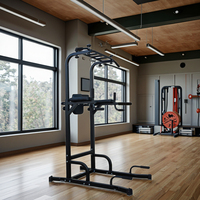 Salle de sport à domicile portable Équipement de fitness multifonctionnel Support métallique réglable Barre parallèle avec banc de musculation