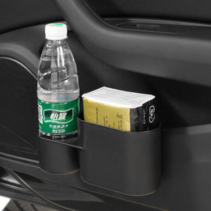ถังขยะด้านข้างสำหรับรถยนต์กล่องเก็บฝุ่นขยะรถยนต์กล่องเก็บของหนัง PU พร้อมที่วางแก้วดีไซน์ใหม่ - Product Image 5