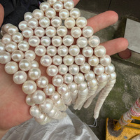 Chaîne de perles d'eau douce Edison naturelles, lustre rose parfait, taille des perles 10-13 mm, longueur de la chaîne 40 cm, environ 33 perles au total