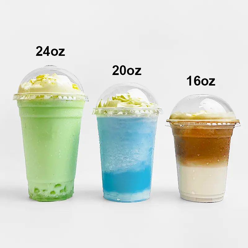 Custom Logo Afdrukken Milieuvriendelijke Pp Composteerbare Heldere Koude Drank Cafe Cup Transparante Wegwerp 100% Biologisch Afbreekbare Pla Cups