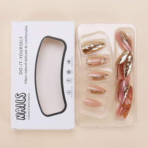 Ongles à presser dorés à chaud, style européen et américain, finition légère sans trace, 30 pièces/boîte, <span class=keywords><strong>manucure</strong></span> de luxe, OEM/ODM, directement de l'usine. - Product Image 1