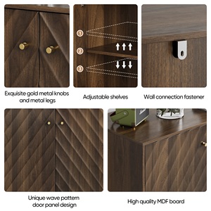 Mid Century Modern <b>Sideboard</b> Buffet <b>Walnut</b> Storage Cabinet Living Room Dining Room - Product Image 6