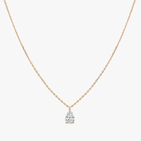 Collier en or blanc avec pendentif, grand diamant massif 14K, bijoux de mariage
