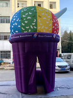 Stand de vente de nourriture, de glaces et de boissons gonflable géant mobile pour l'extérieur, design personnalisé, pour les carnavals