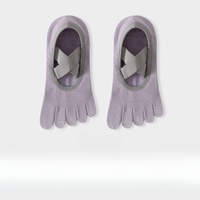 Calcetines de Yoga y Pilates Profesionales Antideslizantes de Cinco Dedos, Personalizados, con Puño en la Parte Inferior, Tejidos para Otoño, Ecológicos y Transpirables