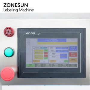 Machine d'étiquetage automatique électrique à deux têtes ZONESUN ZS-TB160P2 pour pochettes, cartons et surfaces planes avec alimentateur à pile - Product Image 2