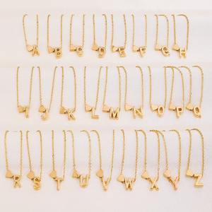 イニシャルネックレスゴールドメッキラージビッグレターペンダントネックレススクリプト名女性用モノグラムネックレス - Product Image 2