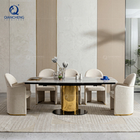 Losa de roca rectangular minimalista moderna, mesa de comedor italiana retráctil extensible, cocina, sala de estar, muebles de comedor