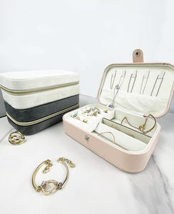 Hoge Kwaliteit Custom Logo Wholesale Luxe Pu Lederen Mini Reizen Sieraden Doos Organiseren Case Lederen Sieraden Doosjes - Product Image 4