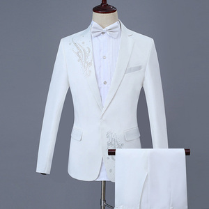 Abito da uomo elegante per performance, nuovo modello, con strass, ideale per presentatori, concerti, riunioni annuali, cantanti e cori - Product Image 3