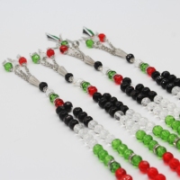 Bracelet chapelet drapeau palestinien, carte du pays, perles de prière en cristal, bijoux islamiques Tasbih, pendentif de voiture