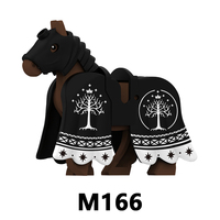 M163-170 Deux tours Fleur de Lys Gardien de Gediminas Chevalier médiéval de Gondor Cheval de guerre Blocs de construction éducatifs DIY Jouets pour enfants