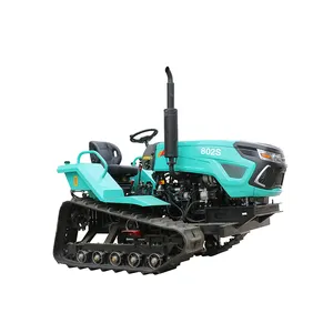 Ride-on Type Self-propelled 80HP Crawler Belt Rotary Cultivator Seeding Ditching and Ploughing Tractor for Agriculture