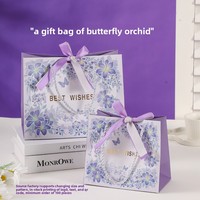Großhandel Premium Biologisch Abbaubare Blumen-Geschenktüten mit Schleifenband in Lila, Botanische Hochzeitsgeschenke, Kleine Mindestbestellmenge für Events und Boutiquen, Wiederverwendbar