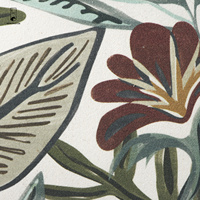 Housse de coussin en polyester recyclé certifié GRS, imprimé feuilles et fleurs, design élégant, pour une décoration écologique